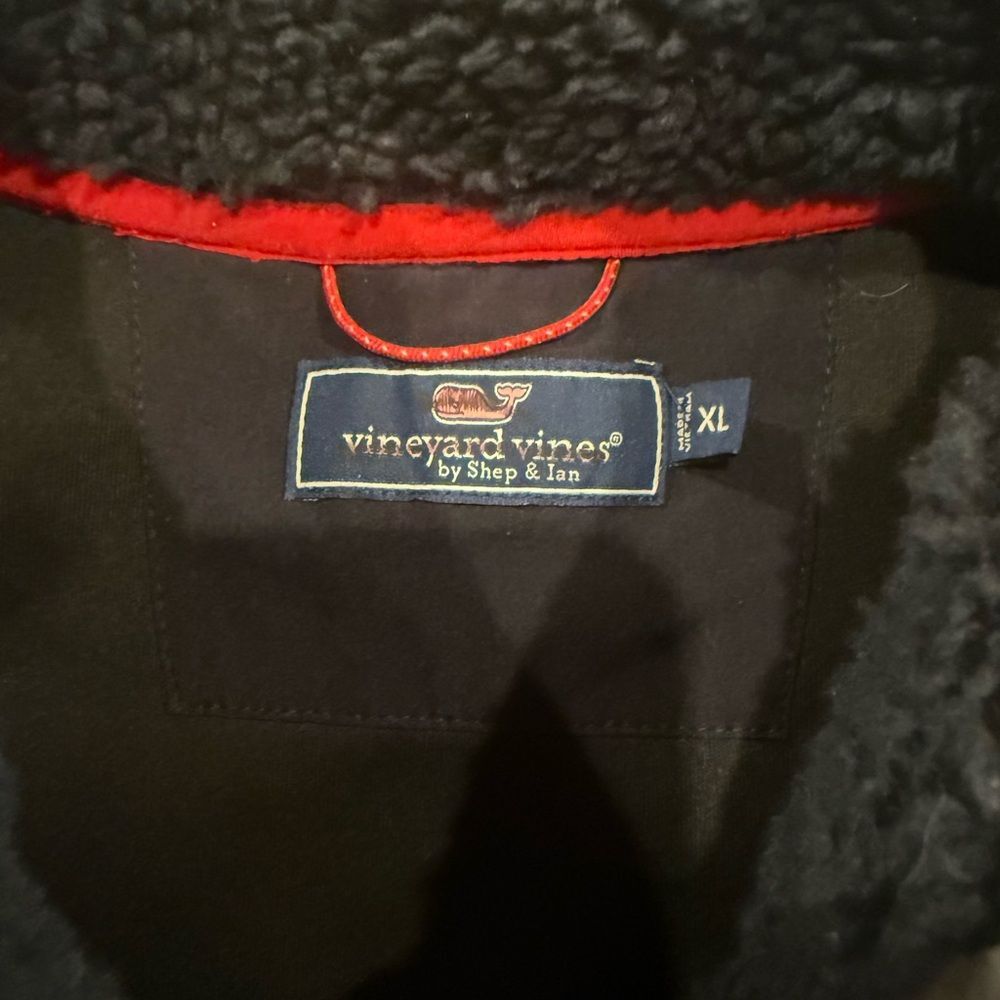 Vineyard Vines Sherpa Fleece Vest Navy Blue Mens XL - Picture 8 of 10